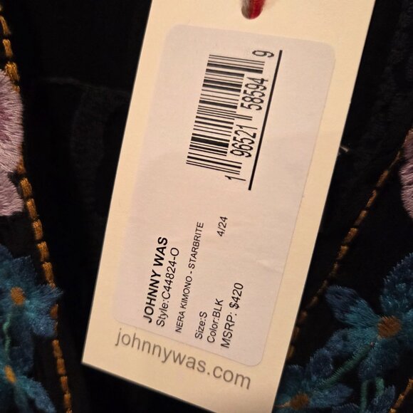NWT Johnny Was Nera Kimono in Starbright black size S - Picture 5 of 5
